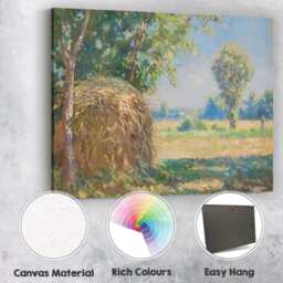 Sunlit Haystack Pastoral Farm Landscape Artwork Canvas Wall Art Print Decor Picture Ready To Hang - thumbnail 2