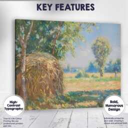 Sunlit Haystack Pastoral Farm Landscape Artwork Canvas Wall Art Print Decor Picture Ready To Hang - thumbnail 1