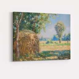 Sunlit Haystack Pastoral Farm Landscape Artwork Canvas Wall Art Print Decor Picture Ready To Hang - thumbnail 4