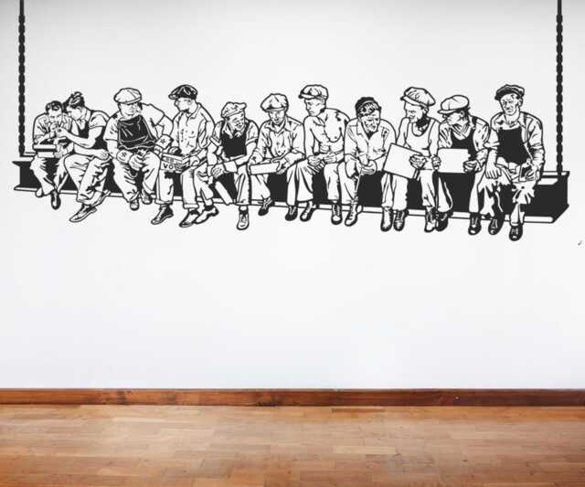 Lunch On Skyscraper Wall Sticker - Nyc Art D??cor For Office Living Spaces - image 1