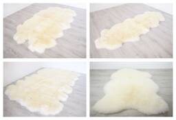 Sheepskin Rug - White Real Rug Throw Double Quatro Octo Shepskin - thumbnail 1