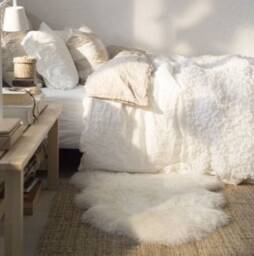 Sheepskin Rug - White Real Rug Throw Double Quatro Octo Shepskin - thumbnail 4