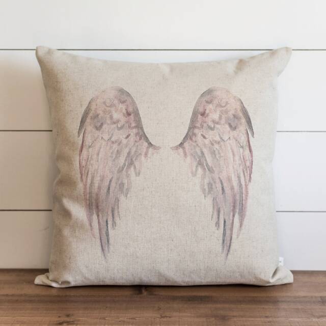 Wings Pink // 18 X 20 Pillow Cover Everyday Throw Gift Accent Cushion - image 1
