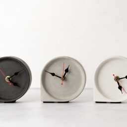 Handmade Concrete Clock Modern Minimalist Home Decor, Non Tick Clock - thumbnail 2