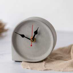 Handmade Concrete Clock Modern Minimalist Home Decor, Non Tick Clock - thumbnail 3