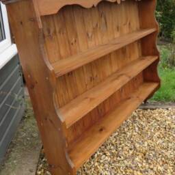 Sold Wall Hung Shelving Unit, Hand Painted, Storage, Bookcase, Wall Mounted Shelves, Rustic, Farmhouse, Distressed, Country Chic - thumbnail 2