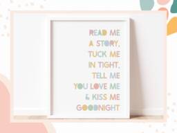 Children's Bedtime Story Quote Print, Nursery Decor - thumbnail 1