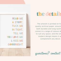 Children's Bedtime Story Quote Print, Nursery Decor - thumbnail 3