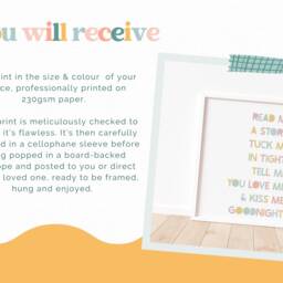 Children's Bedtime Story Quote Print, Nursery Decor - thumbnail 2