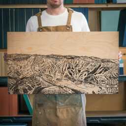 Kirkwood California Ski Trail Map - Engraved Wood Wall Art, Winter Sport Cabin Decor, Snowboard Mountain Poster, Personal Family Gift - thumbnail 1