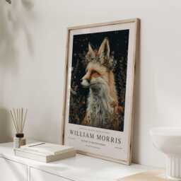 William Morris Print, Art, Exhibition Poster, Woodland Nursery Decor, Fox Gifts, Nature Wall Animal Prints - thumbnail 3