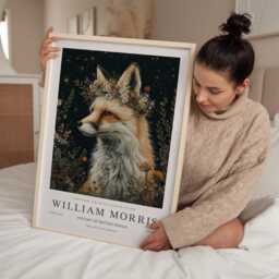 William Morris Print, Art, Exhibition Poster, Woodland Nursery Decor, Fox Gifts, Nature Wall Animal Prints - thumbnail 2