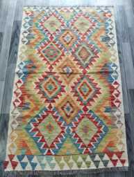 Classic Kilim Rug, Handmade Artisan Afghan Turkish Persian Qashaqai Navajo Bohemian Natural Wool Flatweave Multicolour Rug 173x106 cm - thumbnail 1