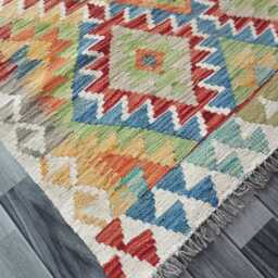 Classic Kilim Rug, Handmade Artisan Afghan Turkish Persian Qashaqai Navajo Bohemian Natural Wool Flatweave Multicolour Rug 173x106 cm - thumbnail 3