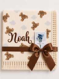 Personalized Baby Blanket Gift, Embroidered Keepsake For Newborn - thumbnail 1