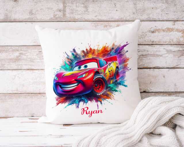 Personalised Cars Cushions - Children's Cushion Gift For Her Him Birthday Stocking Filler Design