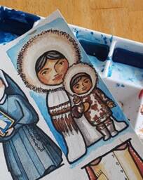 Our Lady Of The Arctic Snows Patron Saint Block With Gift Bag // Mary Fairbanks, Alaska Catholic Toys By Almondrod - thumbnail 2