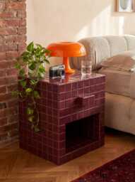 Tiled Nightstand With Drawer, Bloc - thumbnail 1