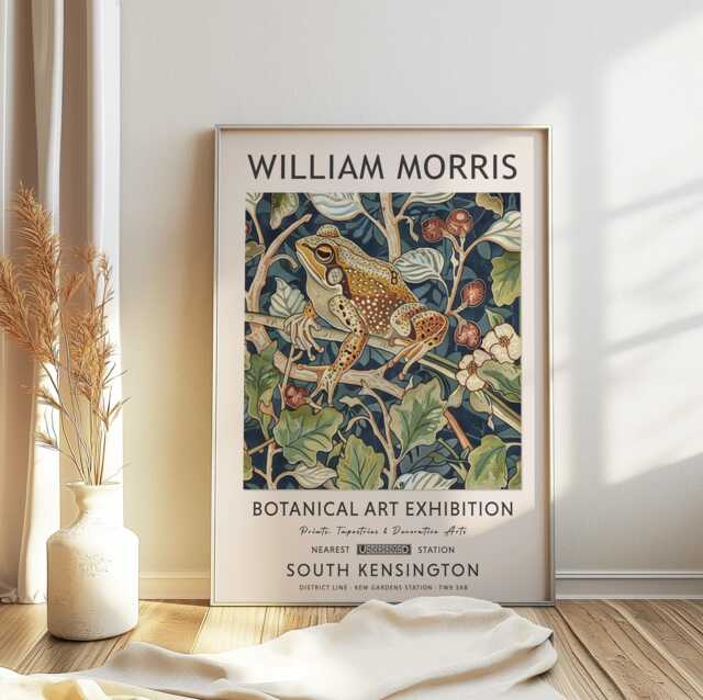 William Morris Print, Exhibition Poster, Kew Gardens London Vintage Wall Art, Frog Art - image 1