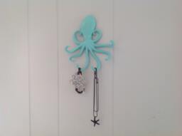 Cast Iron Octopus Hook - Jewelry Holder Key Pick Your Color - thumbnail 1