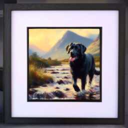 Labrador Dog Wall Art Print, Room Decor - Cooling Off Scottish Highlands - thumbnail 1