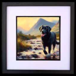 Labrador Dog Wall Art Print, Room Decor - Cooling Off Scottish Highlands - thumbnail 2