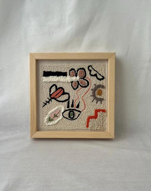 Framed Small Handwoven Textured Art - Modern Minimal Abstract Fiber Artwork - image 1
