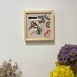 Framed Small Handwoven Textured Art - Modern Minimal Abstract Fiber Artwork - thumbnail 3