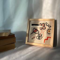 Framed Small Handwoven Textured Art - Modern Minimal Abstract Fiber Artwork - thumbnail 4