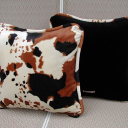 Brown Cow Print Blanket, Black Velvet Sofa Throw, Ranch Decor - thumbnail 3