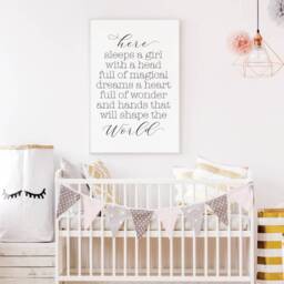 Here Sleeps A Girl 2 Nursery Decor Sign Template - Digital Decor, Quotes & Sayings, Modern Prints, Printable Wall Art - thumbnail 2