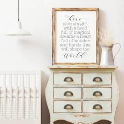 Here Sleeps A Girl 2 Nursery Decor Sign Template - Digital Decor, Quotes & Sayings, Modern Prints, Printable Wall Art - thumbnail 3