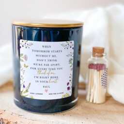 Personalized Memorial Candle, Sympathy Gift With Poem & Mini Matches