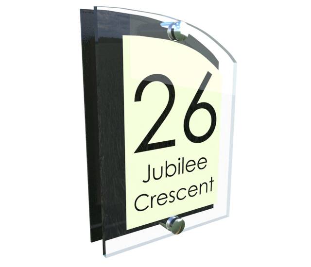 Acrylic & Aluminium Personalised Wall Plaque House Number - Arca5-27Bvp-B-C - image 1