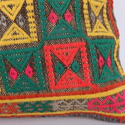 Handwoven Kilim Pillow Cover 20x20 Turkish Boho Cushion - thumbnail 2