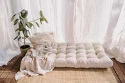 Handmade Tufted Outdoor Floor Cushion Water-Repellent Patio Bench Cushion - thumbnail 1