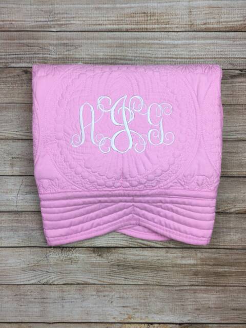 Personalized Baby Blanket Boy Monogrammed Baptism Quilt For Boys Monogram Christening Gift Crucifix - image 1