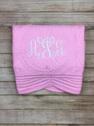 Personalized Baby Blanket Boy Monogrammed Baptism Quilt For Boys Monogram Christening Gift Crucifix - thumbnail 1