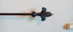 Curtain Rail With Rings Set-Upwrought Iron - Forged Steel Handmade in UK + Free Fixing Kit - thumbnail 1