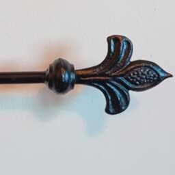 Curtain Rail With Rings Set-Upwrought Iron - Forged Steel Handmade in UK + Free Fixing Kit - thumbnail 2