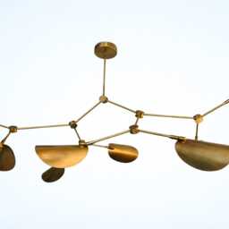 Handmade Brass Sputnik Chandelier, Mid Century Sculptural Pendant Lamp, Adjustable Dining Room Lighting - thumbnail 2