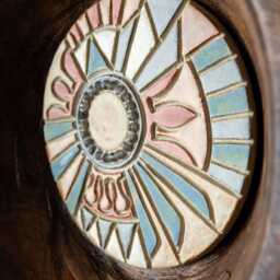 Ceramic Wall Art - Made To Order Hand Carved Wooden Dough Bowls With Handmade Tile, Deep Framed - thumbnail 3