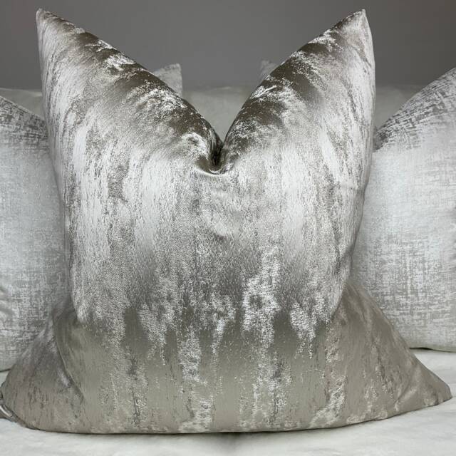 Luxury Cushion Cover Pillow Sham/Throw Designer Brant Fabric Ashley Wilde Pewter Grey Home Decor Stylish Plain Design Made To Order - image 1