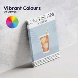 Long Island Iced Tea Cocktail Recipe Illustration Canvas Wall Art Print Decor Picture Ready To Hang - thumbnail 4