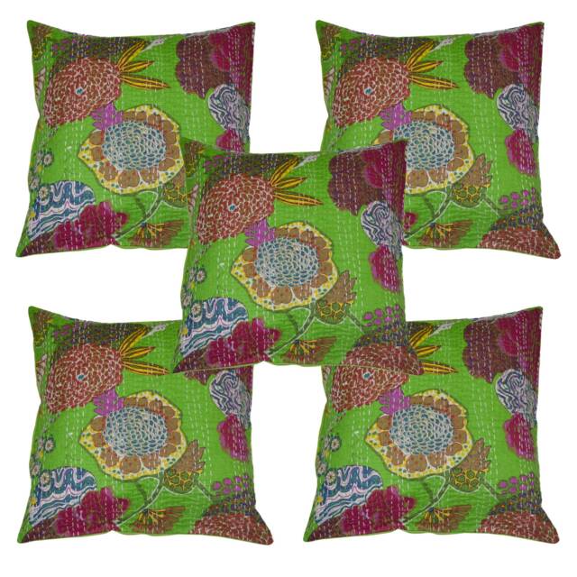 Indian Cushion Cover Handmade Fruit Printed Decorative Kantha Home Decor Pillow Cover Bohemian Quilted Living Room Throw Pillowcase - image 1