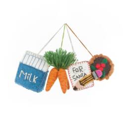 Christmas Eve Essentials Set Handmade Needle Felt Wool Hanging Decorations - thumbnail 2