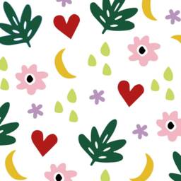 Happy Flower & Heart Wall Stickers - Bright Modern Decals, Art, Nursery Stickers, Playroom Bedroom Stickers, Scandi Home - thumbnail 2