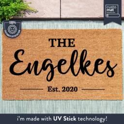 Personalized Welcome Door Mat - Family Name Doormat Custom Coir Home Decor Housewarming Gift - thumbnail 1