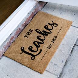 Personalized Welcome Door Mat - Family Name Doormat Custom Coir Home Decor Housewarming Gift - thumbnail 2