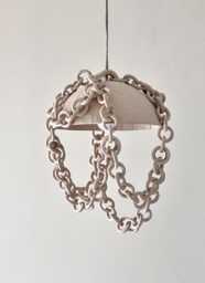 Handmade Ceramic Chain Pendant Light Rustic Stoneware Chandelier - thumbnail 1
